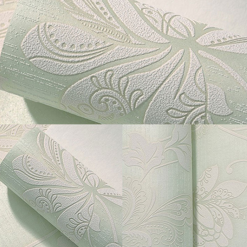 Entwined Leaves and Blossoms Wallpaper Bedroom Decorative Wall Covering in Soft Color, 20.5"W x 16.5'L, Peel and Stick