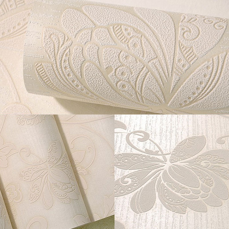 Entwined Leaves and Blossoms Wallpaper Bedroom Decorative Wall Covering in Soft Color, 20.5"W x 16.5'L, Peel and Stick