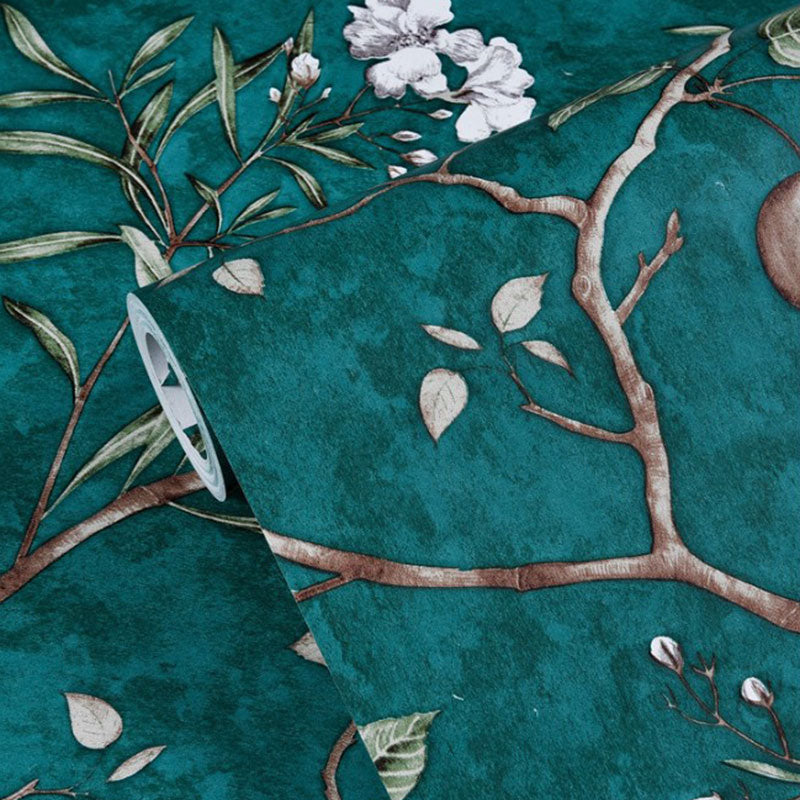 Stain-Resistant Apple Tree Wallpaper Roll 20.5"W x 31'L Countryside Removable Wall Covering for Guest Room Decor