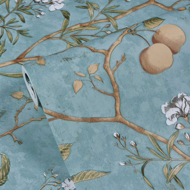 Stain-Resistant Apple Tree Wallpaper Roll 20.5"W x 31'L Countryside Removable Wall Covering for Guest Room Decor
