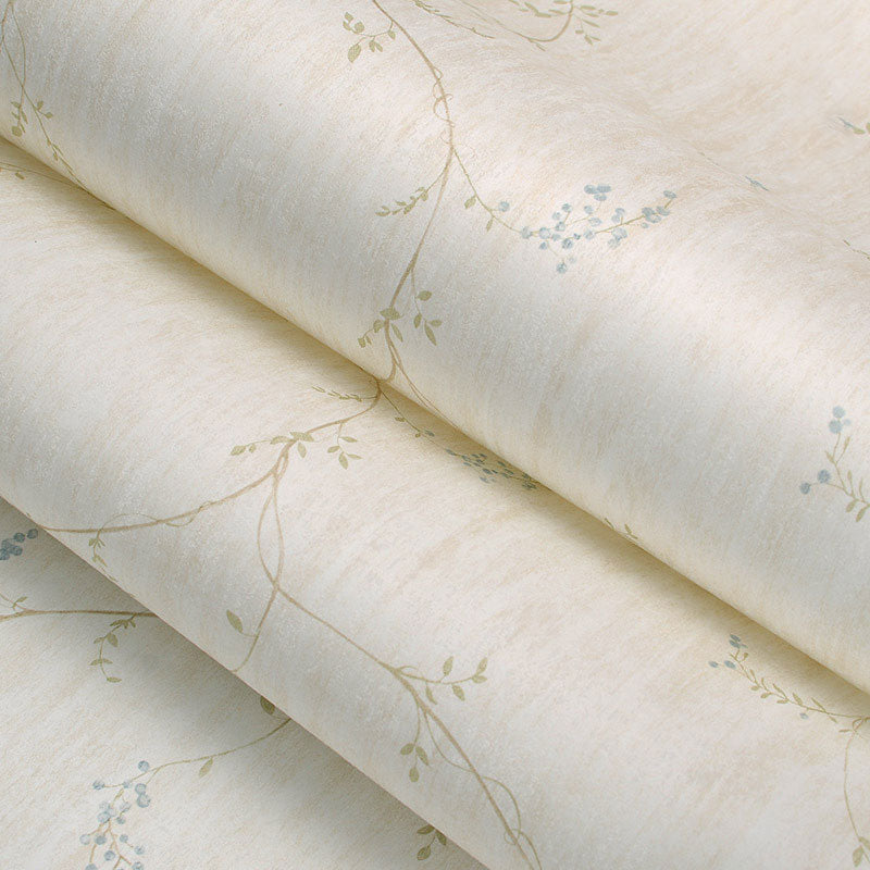 Entwined Flowers Wall Covering in Natural Color Non-Woven Fabric Wallpaper Roll for Accent Wall, 33 ft. x 20.5 in
