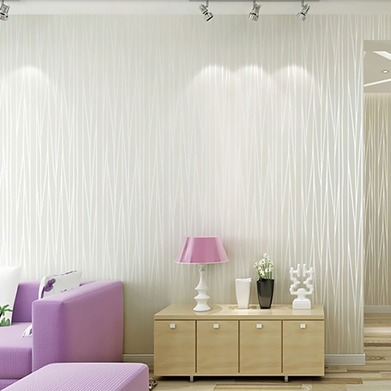 29.5' x 23.5" Minimalist Wallpaper Roll for Girl's Bedroom with Linear Pattern in Natural Color, Peel and Stick