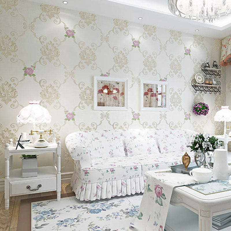 Countryside Flowers Wall Covering in Natural Color Girl's Bedroom Wallpaper, 20.5" by 33'