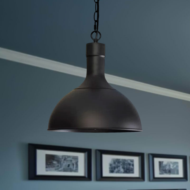Metal Aged Brass/Black Pendant Lighting Dome Shade 1 Light Vintage Style Hanging Ceiling Lamp for Balcony