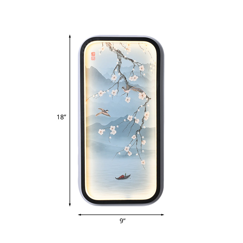 Plum Blossom Living Mural Light Fabric