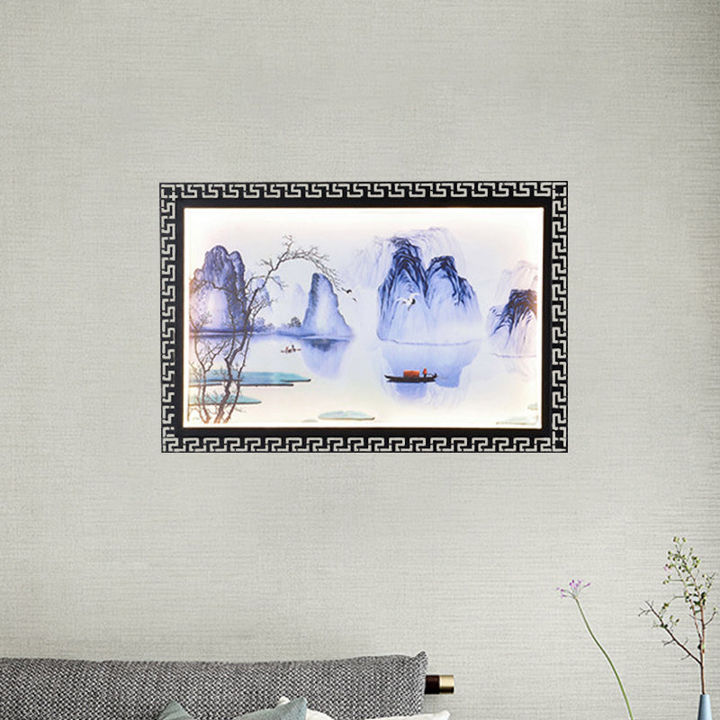 Scène de montagne bleu foncé éclairage mural Asie LED TABLE MUR MURME MURD POUR RAMANDE FAMILLE