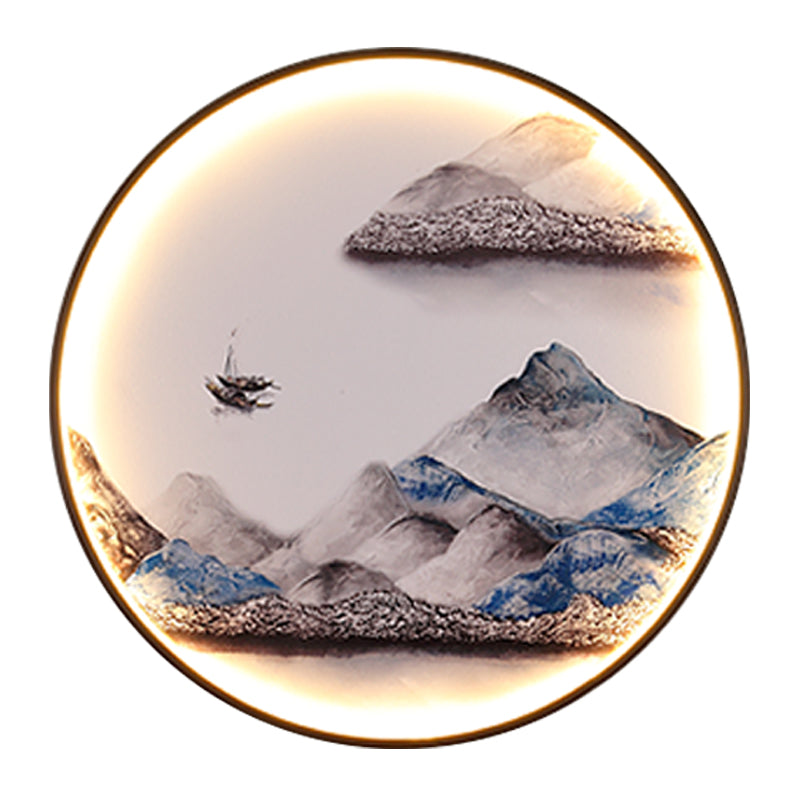 Lámpara de mural decorativa de montaña/pájaro Luz de metal japonés Led de pared de pared de pared para comedor para comedor