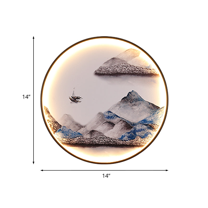 Lámpara de mural decorativa de montaña/pájaro Luz de metal japonés Led de pared de pared de pared para comedor para comedor