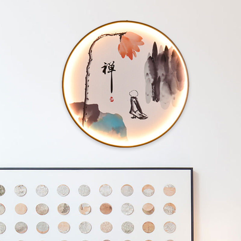 Zen/Hills Mural Wall Light Fixture Vintage Aluminum Black LED Wall Sconce Lighting for Restaurant