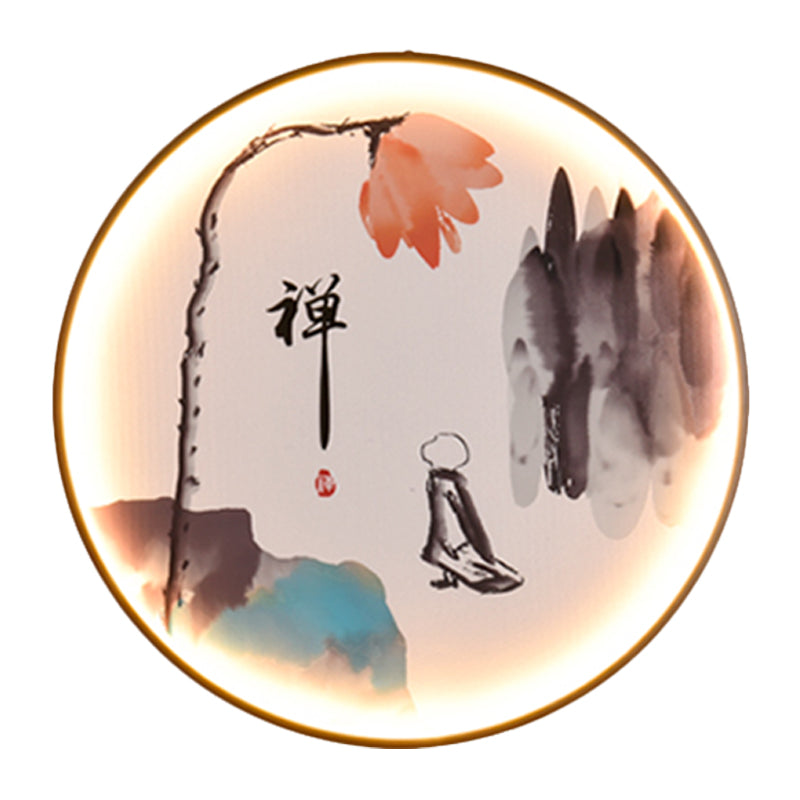 Zen/Hills Mural Wall Light Fixture Vintage Aluminum Black LED Wall Sconce Lighting for Restaurant