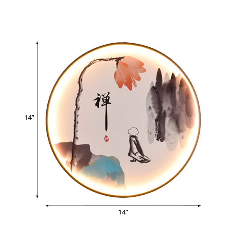 Zen/Hills Mural Wall Light Fixture Vintage Aluminum Black LED Wall Sconce Lighting for Restaurant