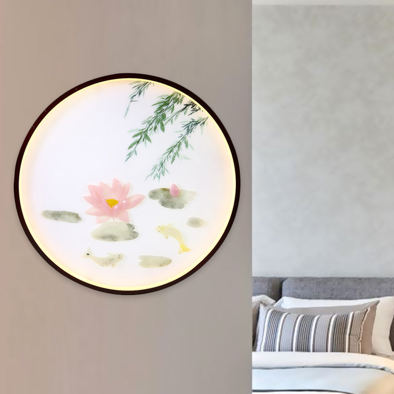 Idées d'éclairage mural mural de lotus rose