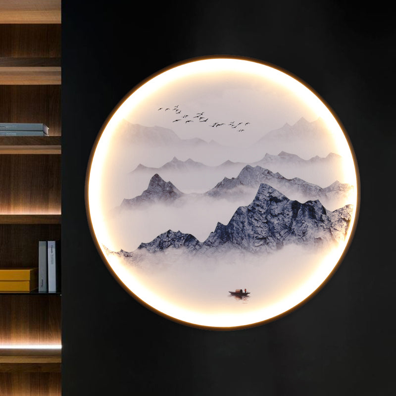 Blue Foggy Mountain mur mural éclair