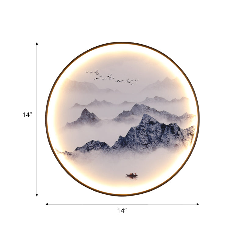 Blue Foggy Mountain mur mural éclair