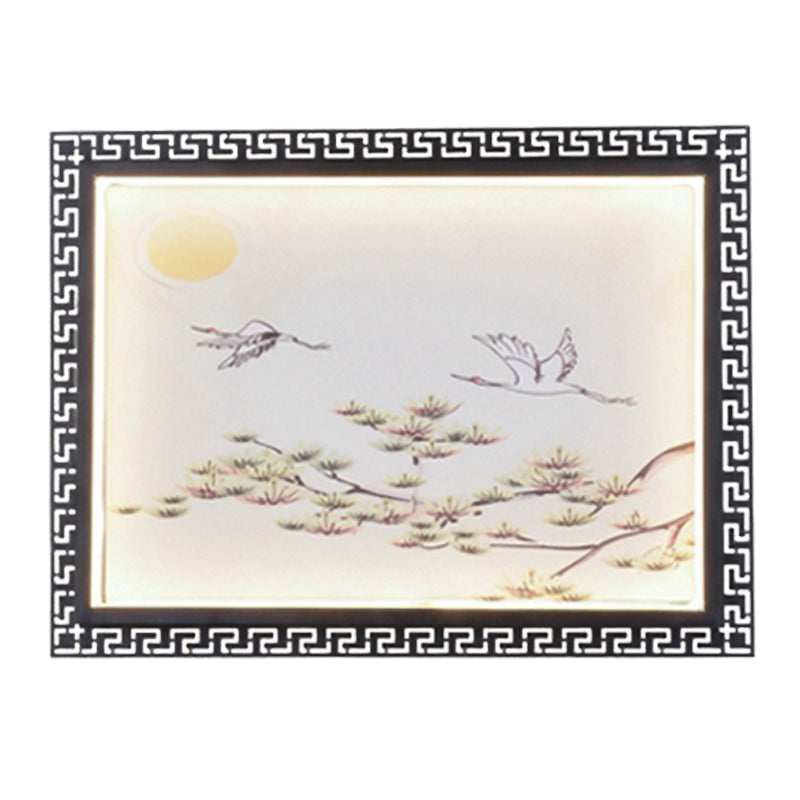 Rectangle noir Flush Wall Sconce Asia Aluminium LED Mural lampe pour décoration de chambre