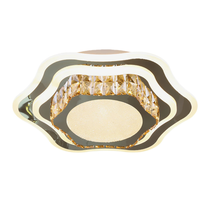 Lampada da incasso a LED esagonale in vetro sfaccettato in acciaio inossidabile minimalista vicino alla lampada da soffitto