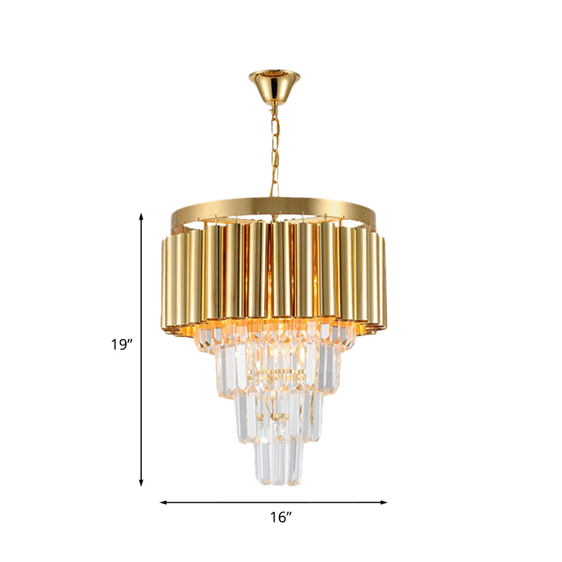Kristal fluit taps toelopend plafond kroonluchter traditionele 5 bollen eetkamer ophanging licht in goud