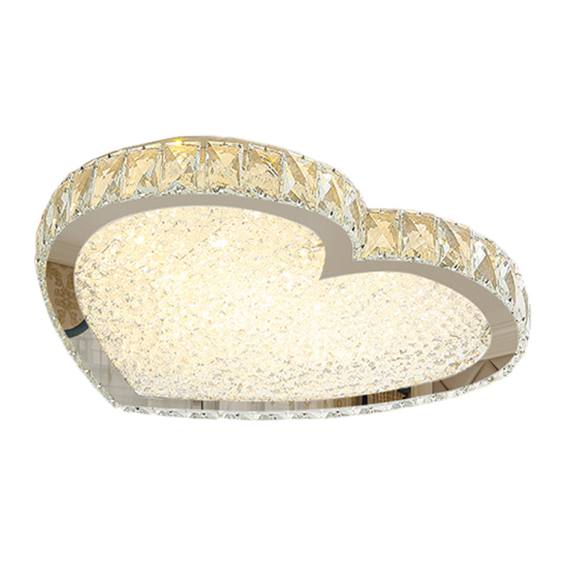 Lampada da incasso a LED Lampada da soffitto contemporanea in cristallo con cuore inserito in acciaio inossidabile