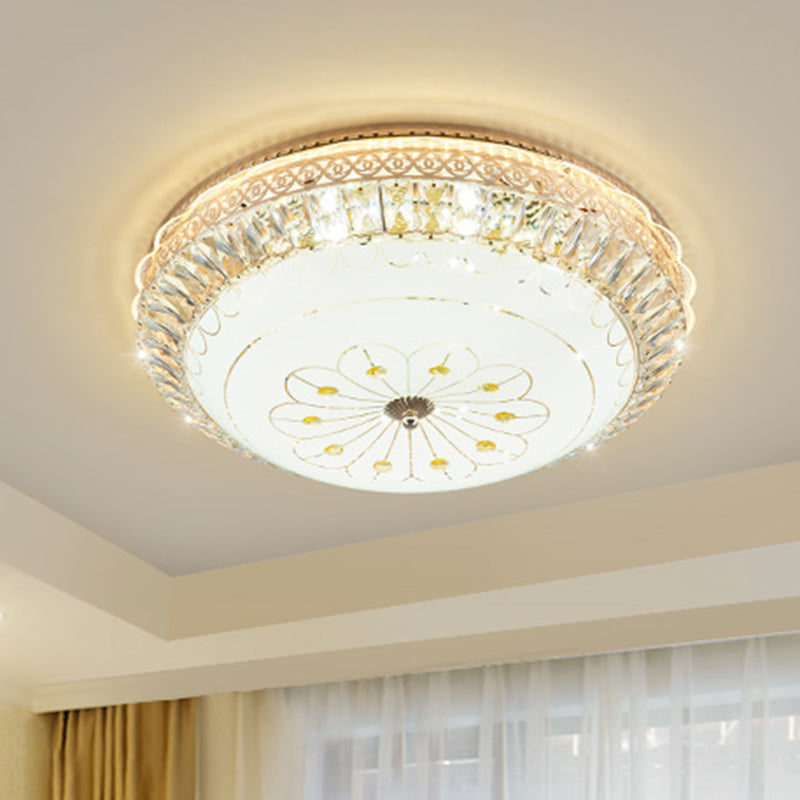 Gold Round Ceiling Mounted Light Modernism LED Crystal Flushmount Lighting for Bedroom