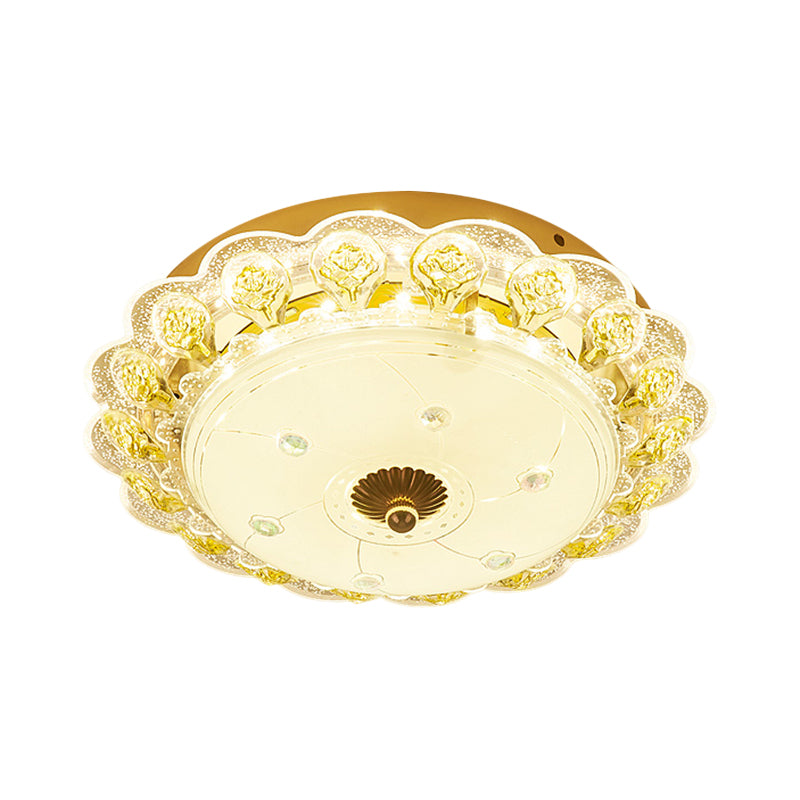 Circolare Corridoio Soffsh Flush Mount Crystal LED Modernismo Flush Light Fixture in Gold