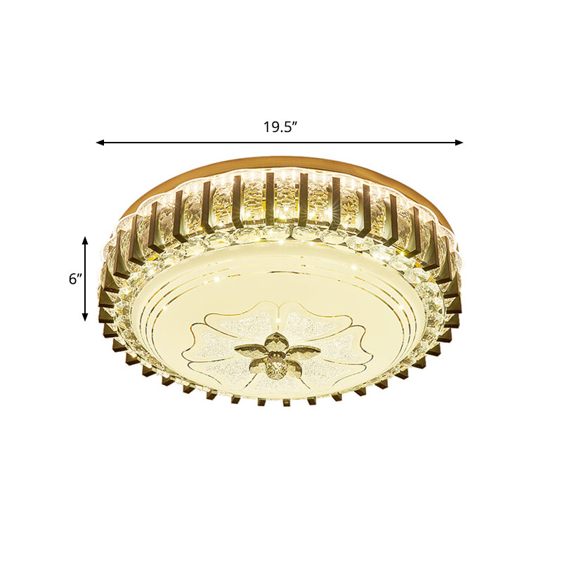 Nero Drum Flushmount Illuminazione Modernismo LED Cristallo Soffitto Flush per Sala da pranzo