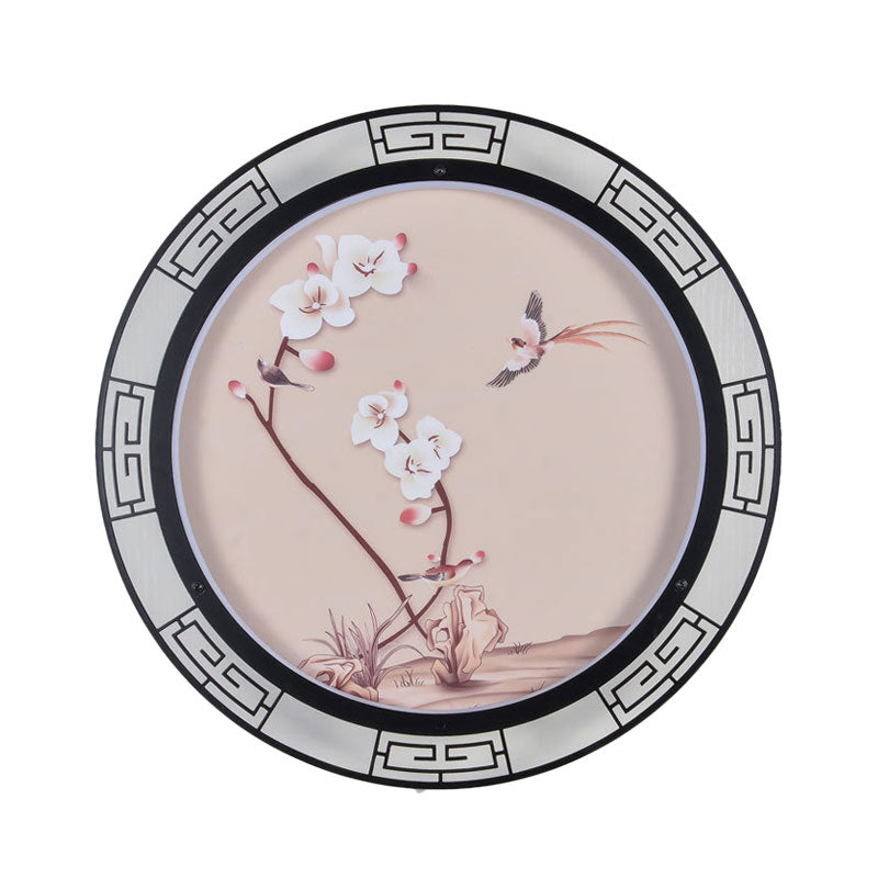 Spring Spring Blossom Grappe Mural Lamp Retro Fabric LED LED MURD LIGHT DIMINE POUR CHAMBRE D'ESPRI