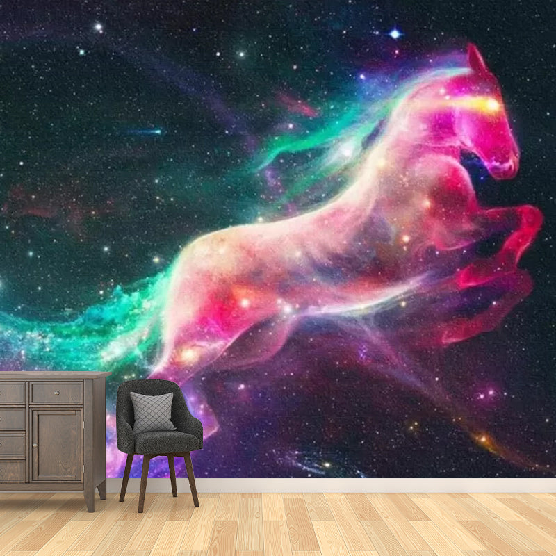 Custom Photography Simple Mural Wallpaper for Living Room Decor with Nebula Design in Red and Green