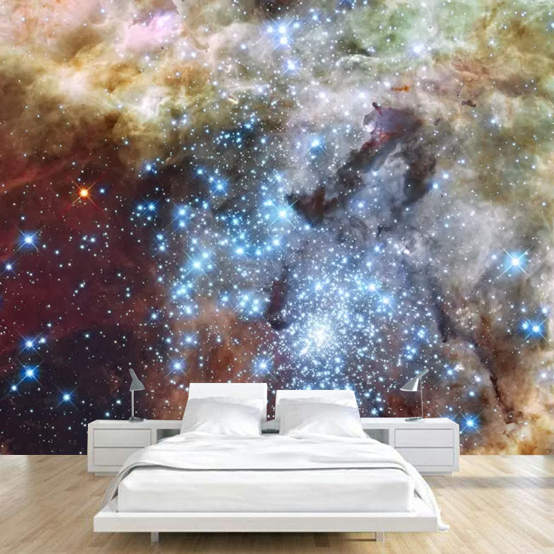 Cool Nebula Wall Mural Decal for Accent Wall, Brown, Personalized Size Available