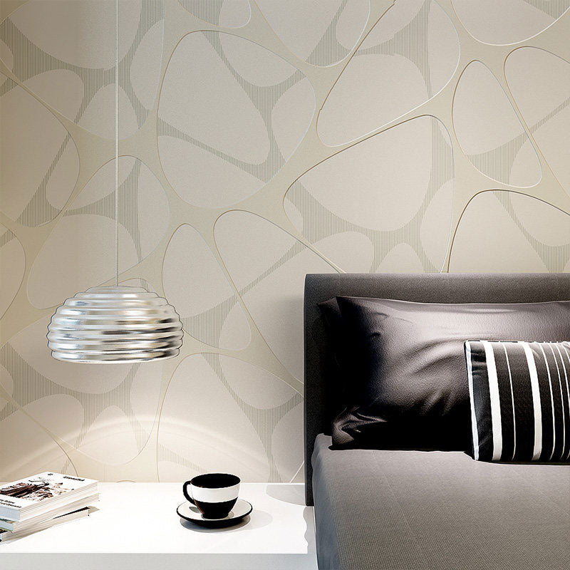 Water-Resistant Geometries Wall Covering Non-Woven Material Wallpaper Roll for Guest Room Decor