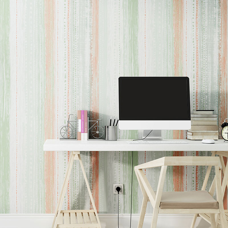 Papier peint à rayures verticales de 20,5 po x 33 pi, couleur douce, simplicité, décoration murale pour mur d'accent