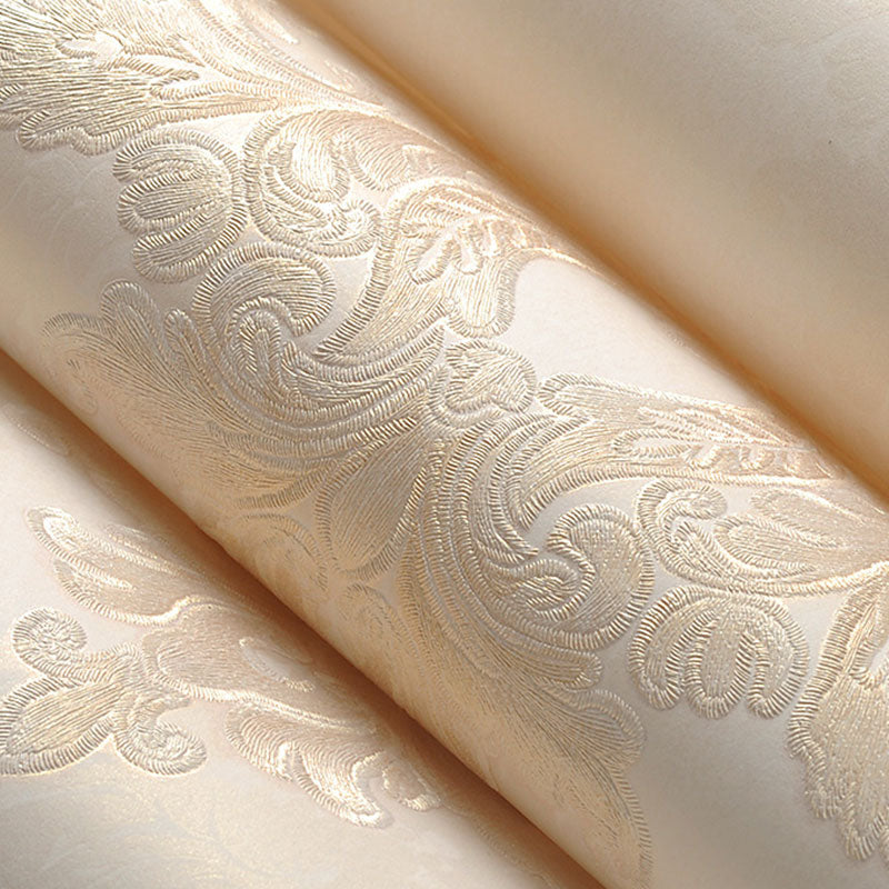 Rouleau de papier peint en tissu non tissé de couleur naturelle, décoration murale damasque, pour mur d'accent, 20,5 po x 31 pi