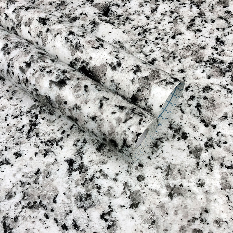 Marble Effect Wallpaper Roll for Living Room Decoration Self-Adhesive Wall Covering in Black and White, Stain-Resistant