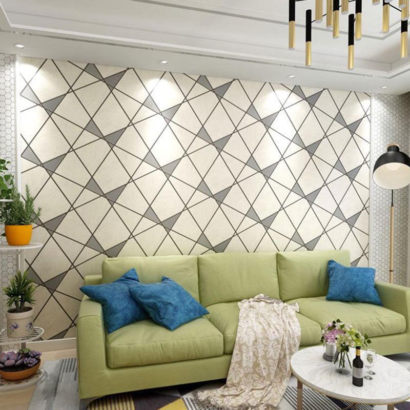 Papier peint texturé floqué de couleur neutre, 31'L x 20,5"W, décoration murale en bloc de couleur pour mur d'accent