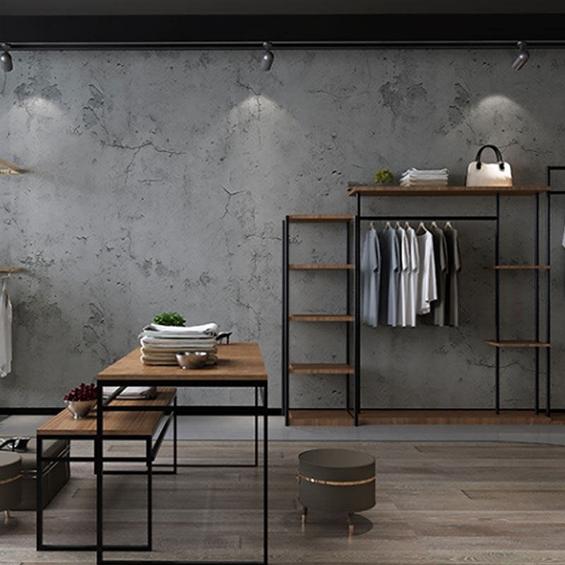 Vinyl Metallic Surface Wallpaper Roll for Home Decoration in Grey, 32.3 sq ft., Peel and Stick