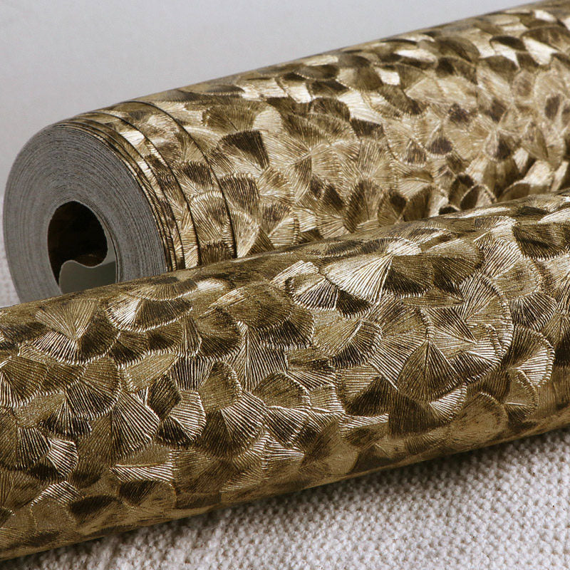 Ginkgo Leaves Wall Decor for Bedroom Plants Wallpaper Roll in Neutral Color, Stain-Resistant