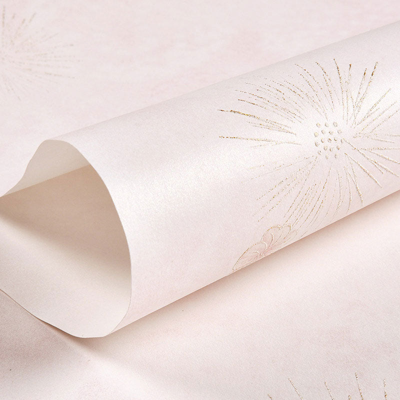 Moisture-Resistant Floral Design Wallpaper Roll Rustic Wall Decor for Coffee Shop, 20.5" by 33'