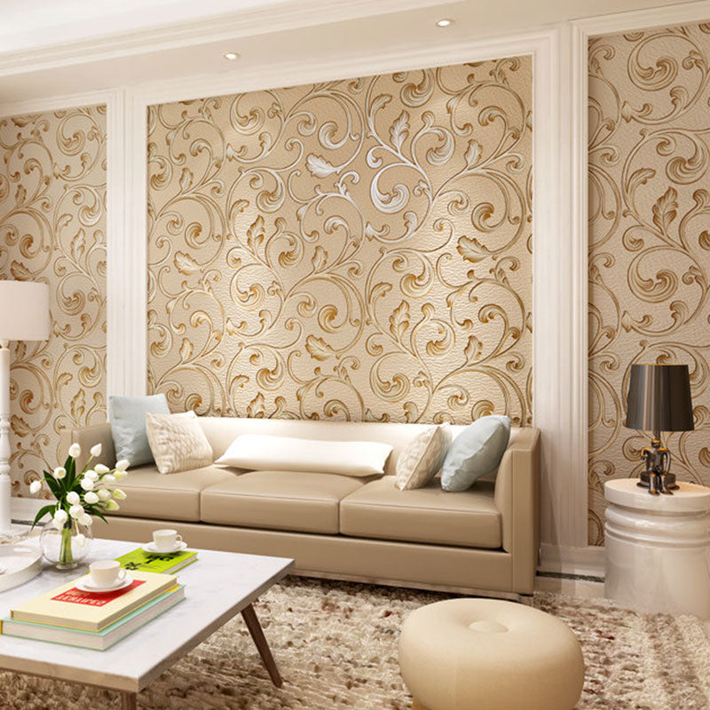 Décoration murale nordique à feuilles entrelacées pour chambre d'amis, rouleau de papier peint de 33 pi de longueur x 20,5 po de largeur en couleur douce
