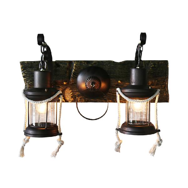 Black 2-Light Sconce Light Industrial Clear Glass Kerosene Lighting Fixture for Bedroom
