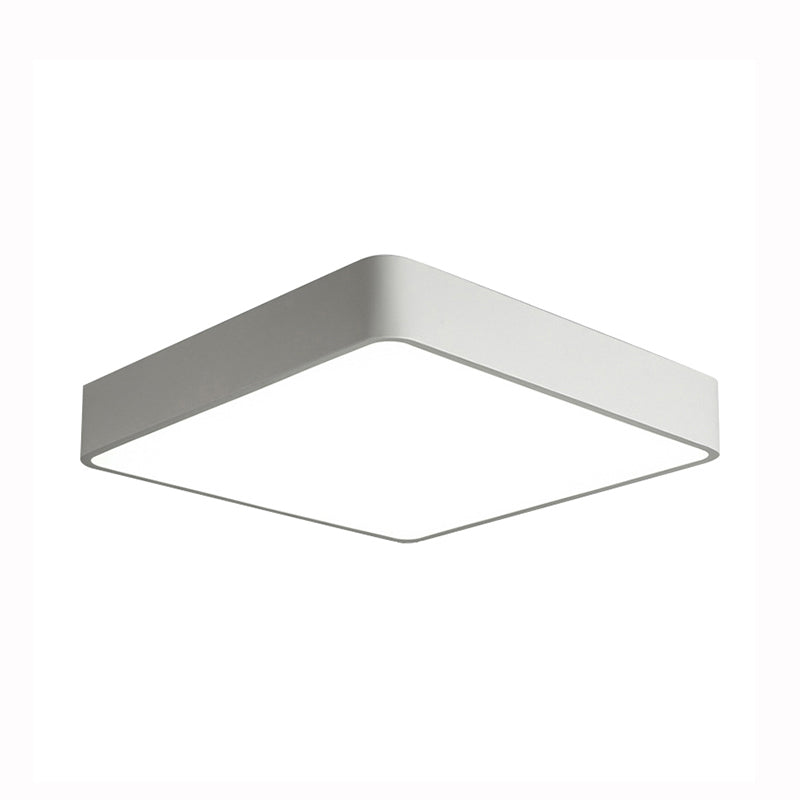 Lámpara empotrada cuadrada blanca/negra moderna de 14"/18"/23,5" de ancho Led de montaje empotrado de metal para sala de estar