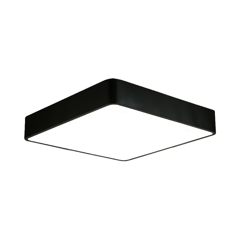 Lámpara empotrada cuadrada blanca/negra moderna de 14"/18"/23,5" de ancho Led de montaje empotrado de metal para sala de estar