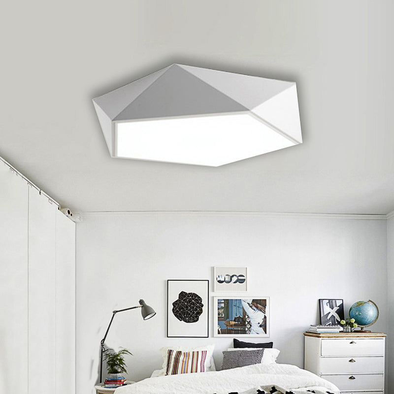 16.5"/20.5"/24.5" Wide Geometric Metal Flush Mount Lighting Modern Led White/Black Flush Mount Ceiling Fixture
