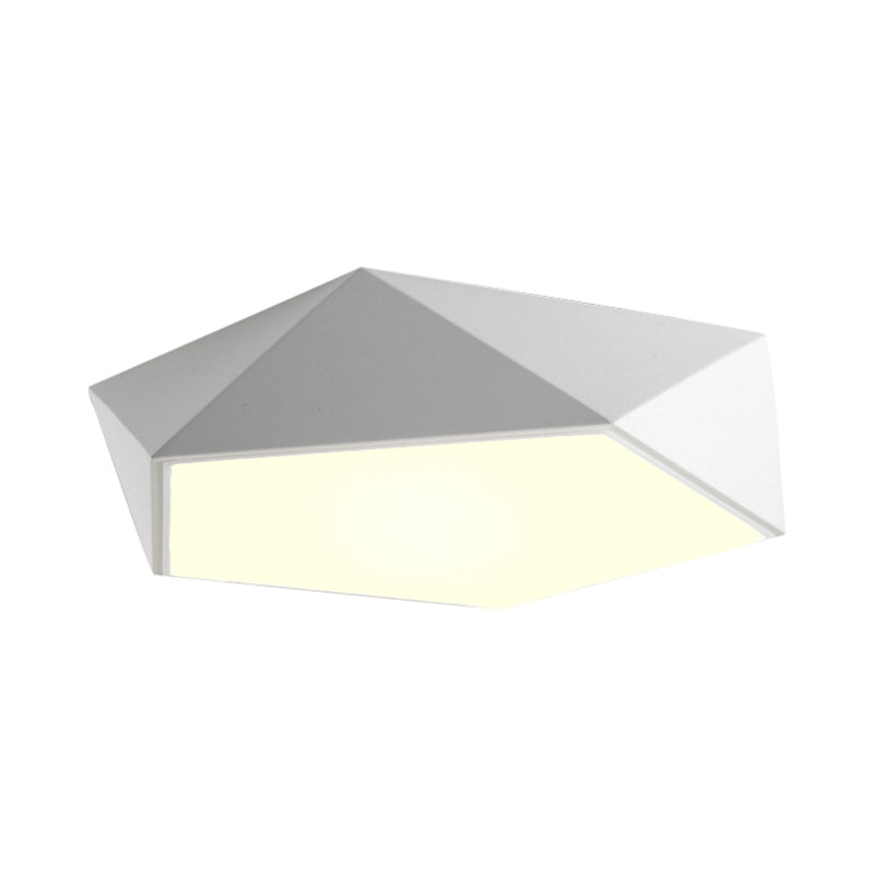 16.5"/20.5"/24.5" Wide Geometric Metal Flush Mount Lighting Modern Led White/Black Flush Mount Ceiling Fixture
