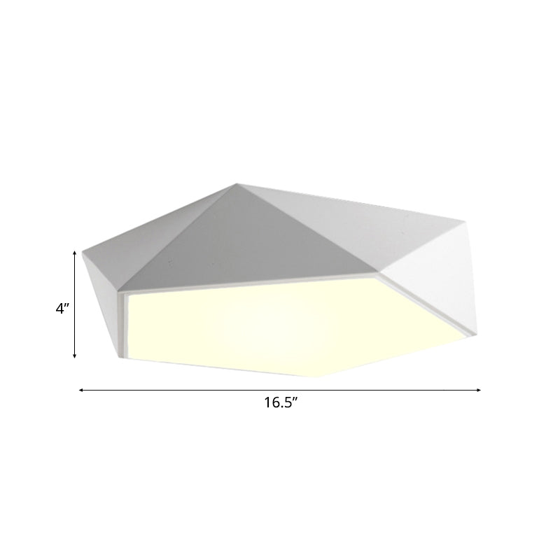 16.5"/20.5"/24.5" Wide Geometric Metal Flush Mount Lighting Modern Led White/Black Flush Mount Ceiling Fixture