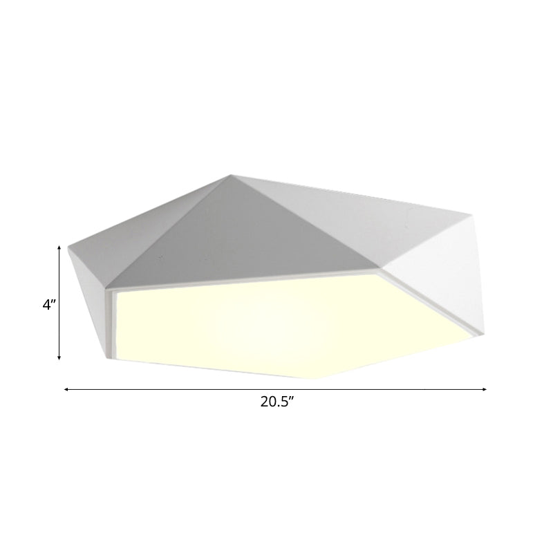 16.5"/20.5"/24.5" Wide Geometric Metal Flush Mount Lighting Modern Led White/Black Flush Mount Ceiling Fixture