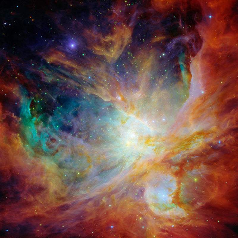 Photography Luminous Galaxy Mural Wallpaper for Bedroom Decoration in Orange, Made to Measure