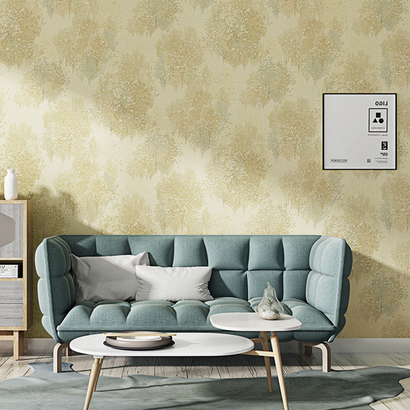 Trees and Leaves Wallpaper Roll 57.1 sq ft. Non-Woven Material Wall Covering for Bedroom