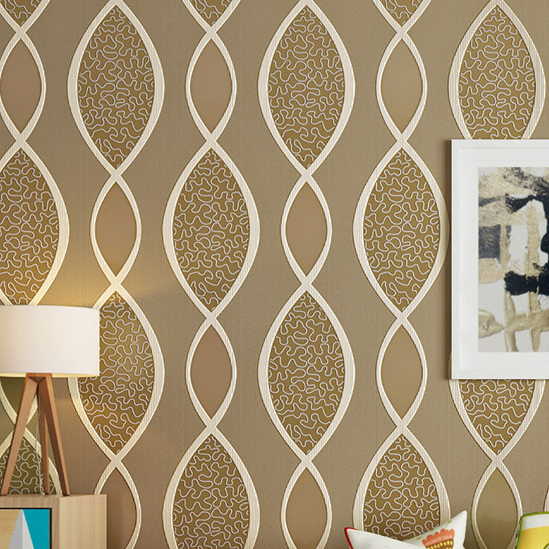 Decorative Trellis Wallpaper Roll Non-Woven Fabric Nordic Wall Covering for Bedroom, 33' by 20.5"