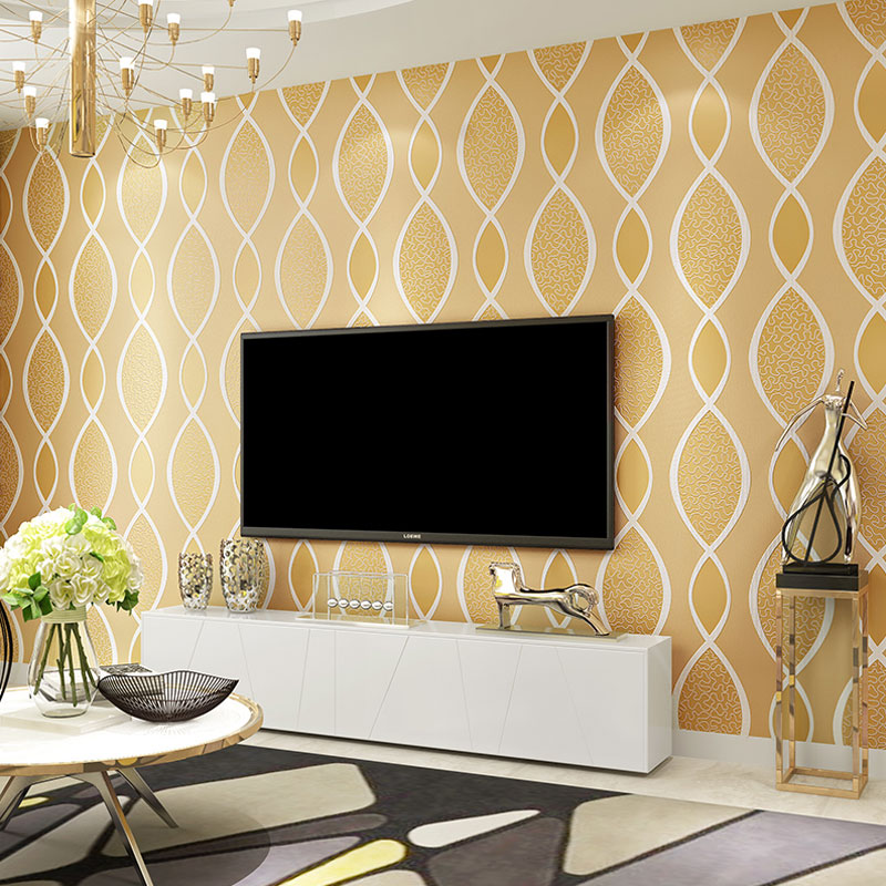 Decorative Trellis Wallpaper Roll Non-Woven Fabric Nordic Wall Covering for Bedroom, 33' by 20.5"