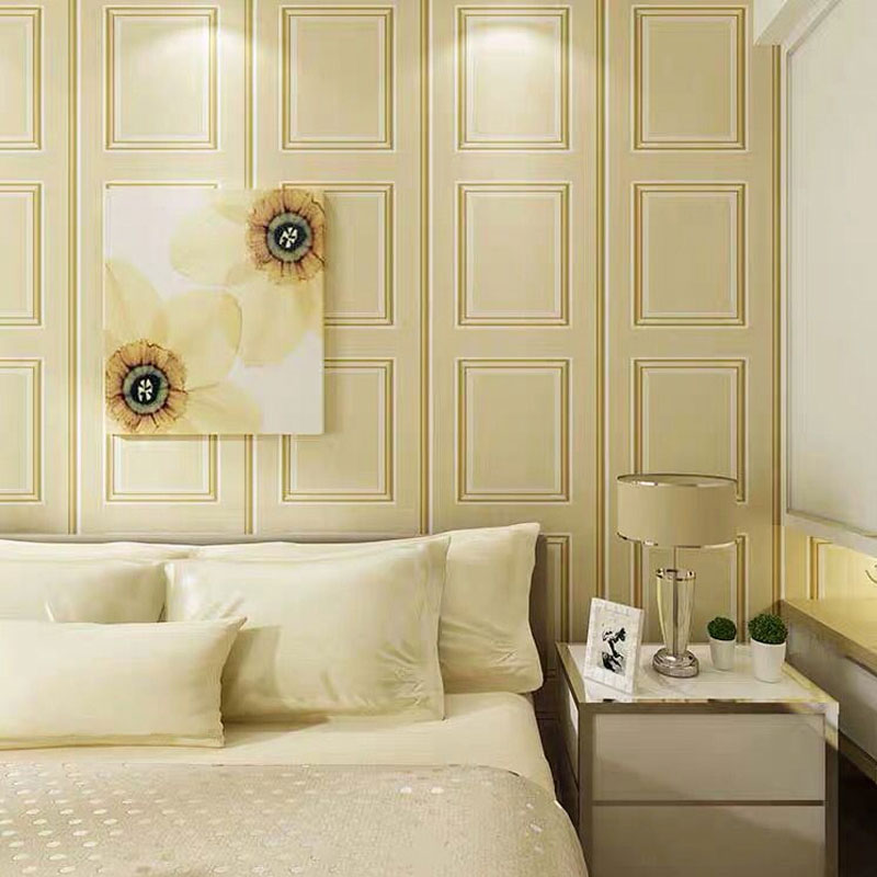 Moisture-Resistant Square Wallpaper 57.1 sq ft. Contemporary Wall Decor for Guest Room