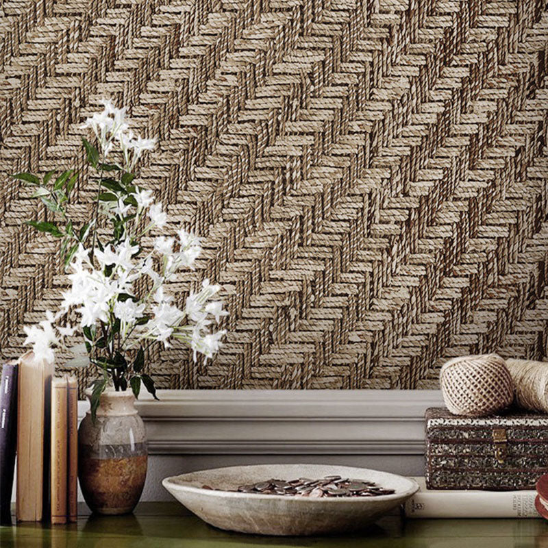 Rouleau de papier peint esthétique en lin tissé pour la décoration de la maison, couleur naturelle, 20,5" de largeur x 33' de longueur